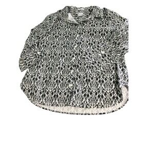 Chicos Women's Button Down Shirt Abstract Print 3/4 Sleeve